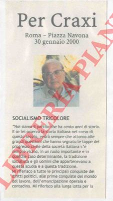 - - Per Craxi. Roma, Piazza Navona, 30 gennaio 2000.