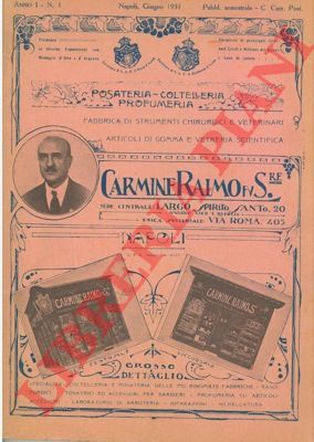 Carmine Raimo. Napoli - - Posateria. Coltelleria. Profumeria. Fabbrica di strumenti chirurgici e veterinari. Articoli di gomma e vetreria scientifica.