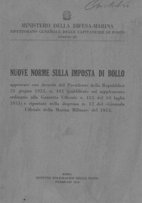 Ministero della Difesa - Marina - - Nuove norme sulle imposte di bollo ..
