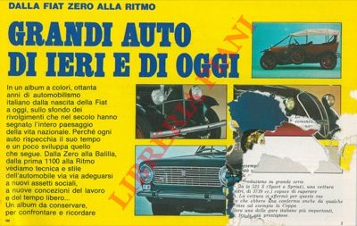 - - Grandi auto di ieri e di oggi. Dalla Fiat Zero alla Ritmo.