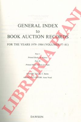 BAR - - General Index of Book Auction Record for the years 1979 - 1984 (Volumes 77 - 81)