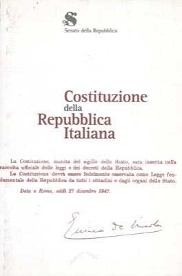 Senato della Repubblica - - Costituzione della Repubblica Italiana.
