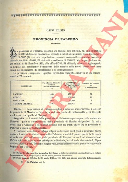STRAFFORELLO Gustavo - - Provincia di Palermo. Circondario di Palermo.