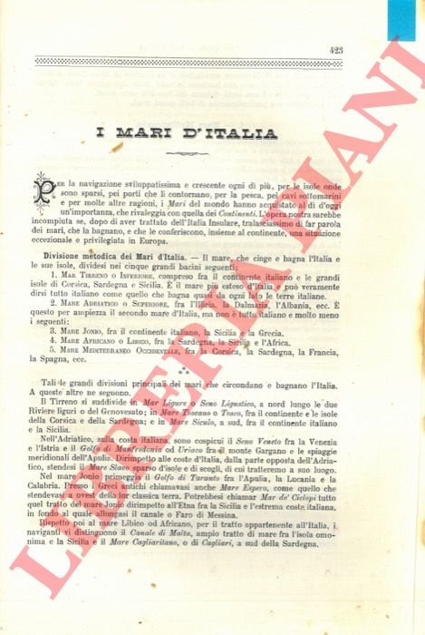 STRAFFORELLO Gustavo - - I mari d'Italia.
