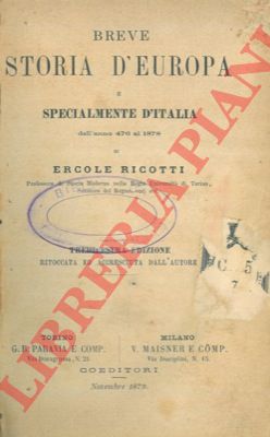 RICOTTI Ercole - - Breve storia d'Europa.