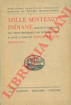 (PAVOLINI Paolo Emilio) - - Mille sentenze indiane.