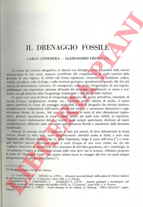 CONEDERA Carlo - ERCOLI Alessandro - - Il drenaggio fossile.