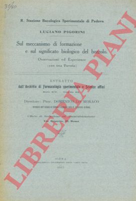 PIGORINI Luciano - - Sul meccanismo di formazione e sul significato biologico del bozzolo.