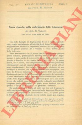 CARANO E. - - Nuove ricerche sulla embriologia delle Asteraceae.