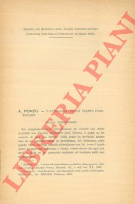 PONZO A. - - L'autogamia nelle piante Fanerogame.