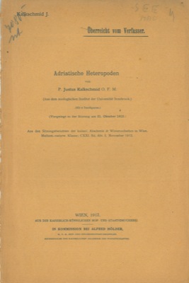 KALKSCHMID Justus - - Adriatische Heteropoden.