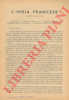 FABBRINI Umberto - - L'India francese.