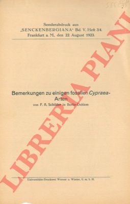 SCHILDER F. A. - - Bemerkungen zu einigen fossilen Cypraea - Arten.