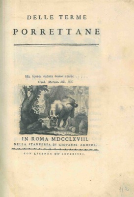 BASSI Federico - - Delle terme Porrettane.