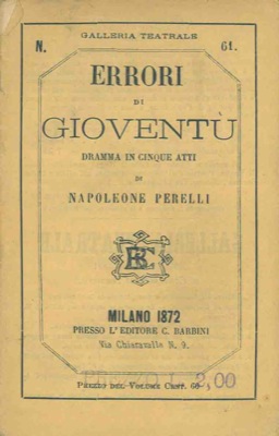 PERELLI Napoleone - - Errori di giovent.