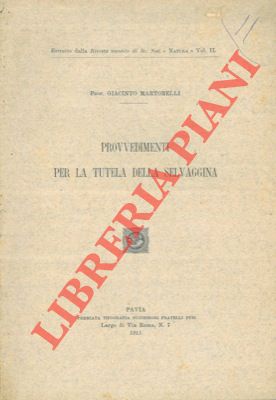 MARTORELLI Giacinto - - Provvedimenti per la tutela della selvaggina.