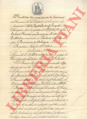 Spedale degli Esposti - Societ Veneta per Impresa e Costruzioni pubbliche - - Vendita di terreno a S.Lazzaro prospiciente la via Emilia.