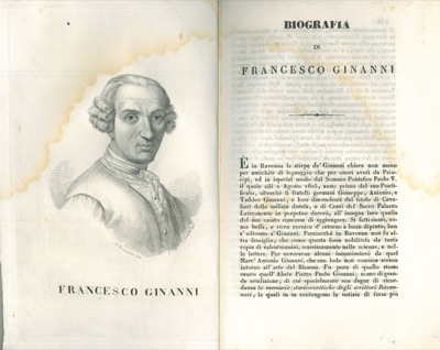 HERCOLANI Antonio - - Biografia di Francesco Ginanni.