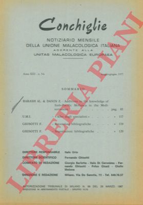 BARASH Al. - DANIN Z. - - Additions to the knowledge of Indo-Pacific mollusca in the Mediterranean.