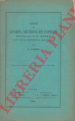GERET P. - - Liste des genres, sections et espces dcrits par C.-F. Ancey avec leurs rfrences originales.