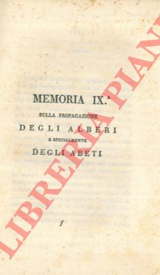 MOLINA Gian-Ignazio (Abate americano) - - Sulla propagazione degli alberi e specialmente degli abeti.