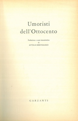 (AA.VV.) - - Umoristi dell'Ottocento.