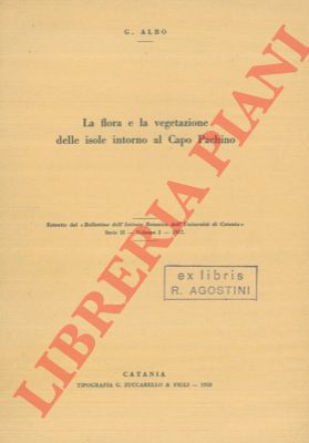 ALBO G. - - La flora e la vegetazione delle isole intorno al Capo Pachino.