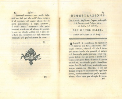 ELLER - - Dimostrazione che in tutti i dissolventi l'agente universale  il fuoco, a cui l'acqua serve di base, e di veicolo.