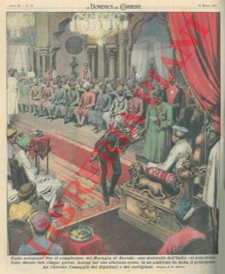 MOLINO W. - - Per il compleanno il Maragi di uno staterello dell'India, riceve l'omaggio dei dignitari e dei cortigiani.