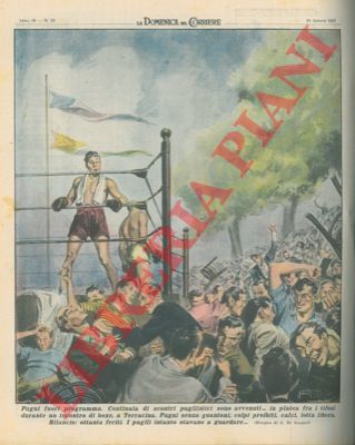 DE GASPARI G. - - A Terracina durante un incontro di boxe, molti tifosi si prendono a pugni mentre i pugili stanno a guardare.