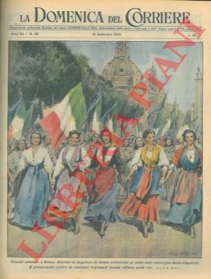 MOLINO W. - - Pittoreschi cortei di donne cattoliche in costumi regionali hanno sfilato nelle vie di Roma.