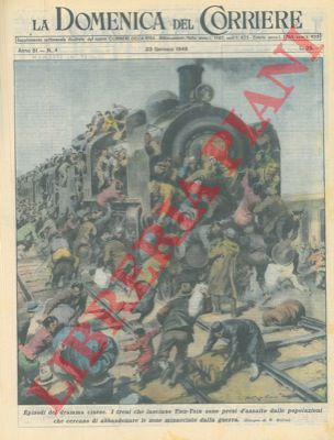 MOLINO W. - - Popolazioni che cercano di abbandonare le zone minacciate dalla guerra prendono d'assalto i treni che lasciano Tien - Tsin.