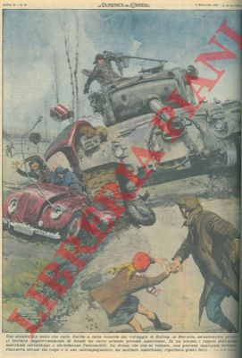 FERRARI R. - - Automobile privata investita e stritolata da un carro armato pesante americano.