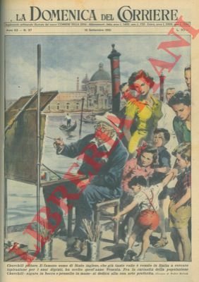 MOLINO W. - - Il famoso pittore Winston Churchill, fra la curiosit della popolazione, si dedicava a Venezia alla sua arte preferita.