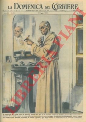 MOLINO W. - - Uccellino ammaestrato si posa sulla mano di Pio XII e gorgheggia lietamente mentre il Papa si fa la barba.