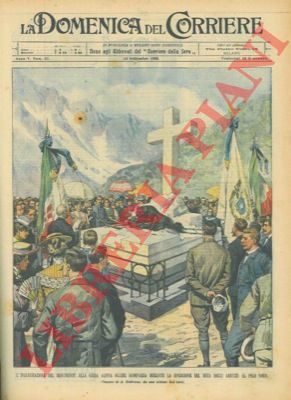 BELTRAME A. - - A Courmayeur inaugurazione del monumento alla Guida Ollier scomparso durante la spedizione del Duca degli Abruzzi al Polo Nord.