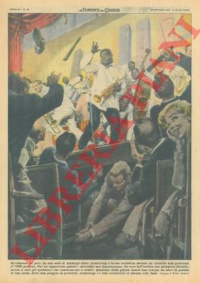 MOLINO W. - - Ad Amburgo durante un concerto di Louis Armstrong spettatori tirano di tutto sul palco perch la voce dell'artista non giunge bene a tutti  a causa di  un guasto dei microfoni.