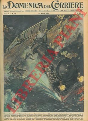 TABET G. - - Treno devia a causa di una frana. La locomotiva finisce in mare, staccandosi dal resto del convoglio.