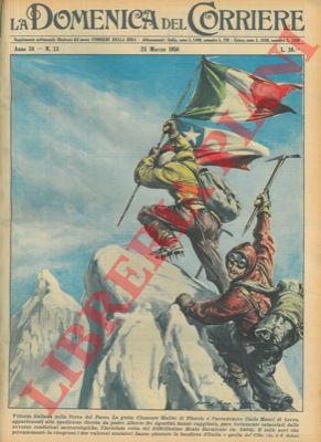 MOLINO W. - - Clemente Maffei e Carlo Mauri piantano la bandiera d'Italia e quella del Cile sulla vetta del Monte Sarmiento.