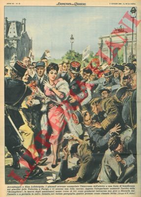 MOLINO W. - - Folla enorme accorreva ai giardini delle Tuileries, a Parigi, dove doveva arrivare Gina Lollobrigida.