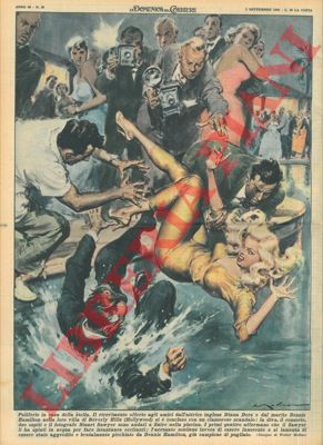MOLINO W. - - Durante un ricevimento finivano in piscina Diana Dors, il marito, due ospiti e il fotografo.