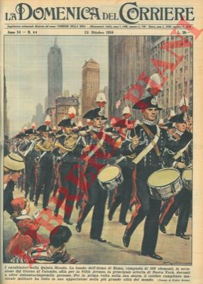 MOLINO W. - - La banda dell'Arma di Roma, in occasione del Giorno di Colombo, sfila per la Fifth Avenue, principale arteria di New York.