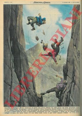 FERRARI R. - - Tragedia in montagna sulla parete sud della Presolana, nelle Prealpi bergamasche: tre rocciatori precipitano.