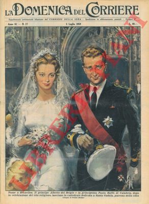 MOLINO W. - - Il principe Alberto del Belgio e la principessa Paola Ruffo di Calabria, dopo la celebrazione del rito religioso, lasciano la cattedrale.