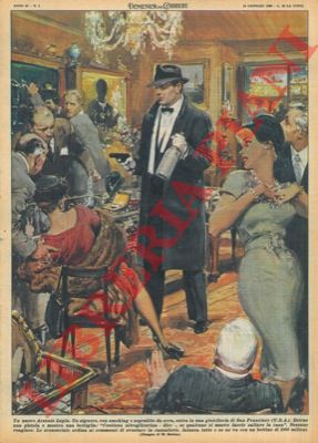 MOLINO W. - - Signore con smoking e soprabito da sera rapina una gioielleria.