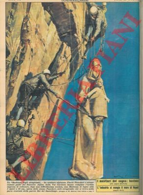 MOLINO W. - - In Val Gardena uno scultore alpinista e alcune guide collocano una Madonna di legno alta 3 metri e 10 cm. su uno strapiombo...