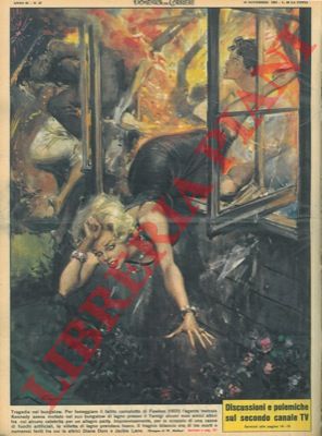 MOLINO W. - - A Londra tragico incendio nel bungalow in cui si stava festeggiando .. Diana Dors, ecc.