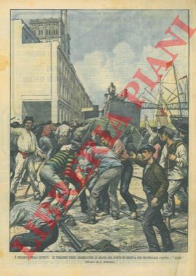 BELTRAME A. - - Protesta degli scaricatori di grano, contro i silos,  nel porto di Genova.
