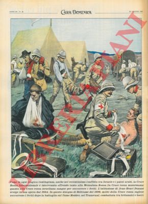 BELTRAME A. - - Ripetizione di una tavola di Beltrame del 1899 sull'operato della Croce Rossa nella guerra anglo - boera.