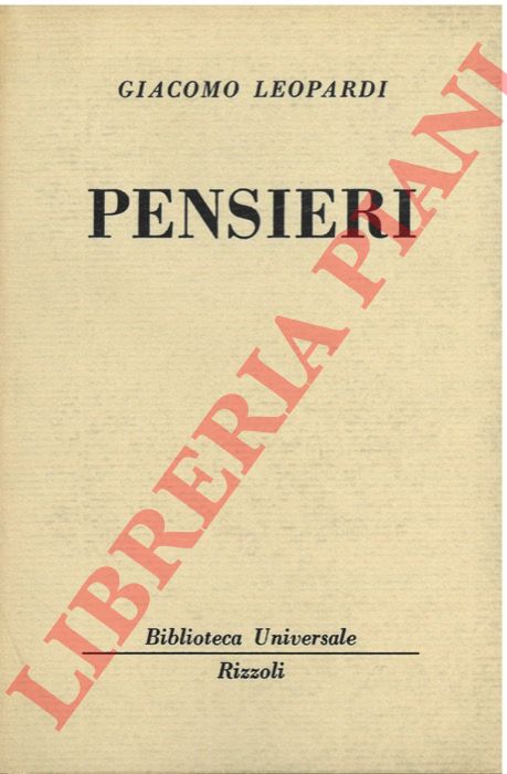 LEOPARDI Giacomo - - Pensieri.
